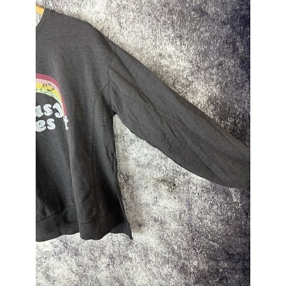 Wildfox Women's Graphic soft "Easy Does It" Charcoal Sweatshirt Sz M MSRP $108 - Picture 7 of 16